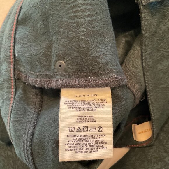 Anthropologie Pilcro and The Letterpress Green Jacquard Ankle Zip‎ Pants… - Picture 12 of 13